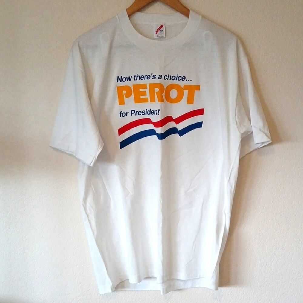 Vintage 90s Ross Perot For President Shirt Jerzees Tag Single Stitch - Picture 1 of 6
